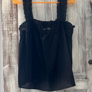 & Other Stories Black Lace Strap Top SZ 8